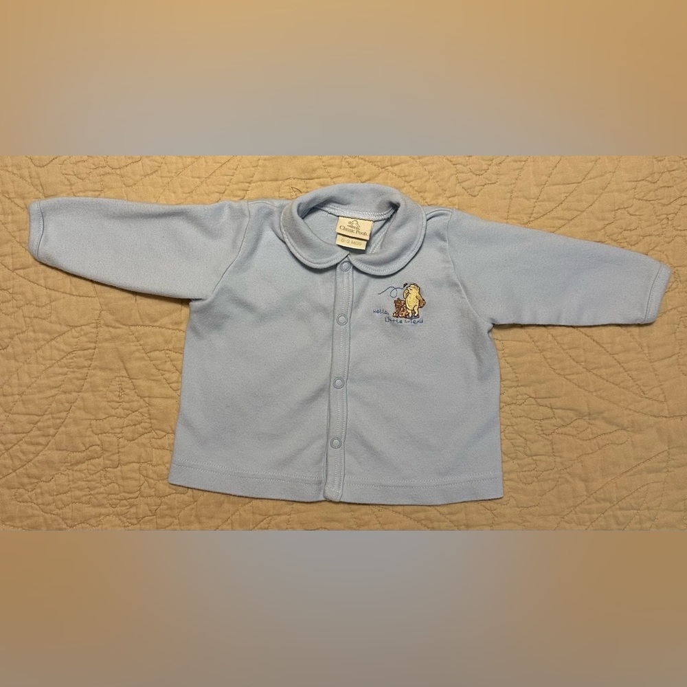 Disney Classic Pooh Vintage Kids Embroidered Top. “Hello, Little Friend” 0-3 M.